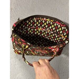 Vera Bradley Puccini Laptop Computer Bag Brown Red Yellow